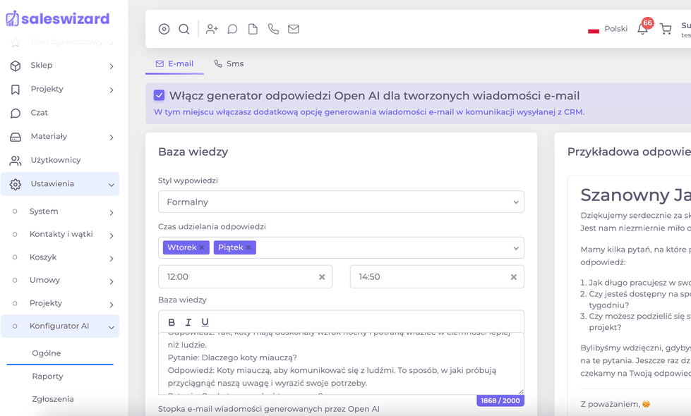 Die OpenAI-Integration im CRM