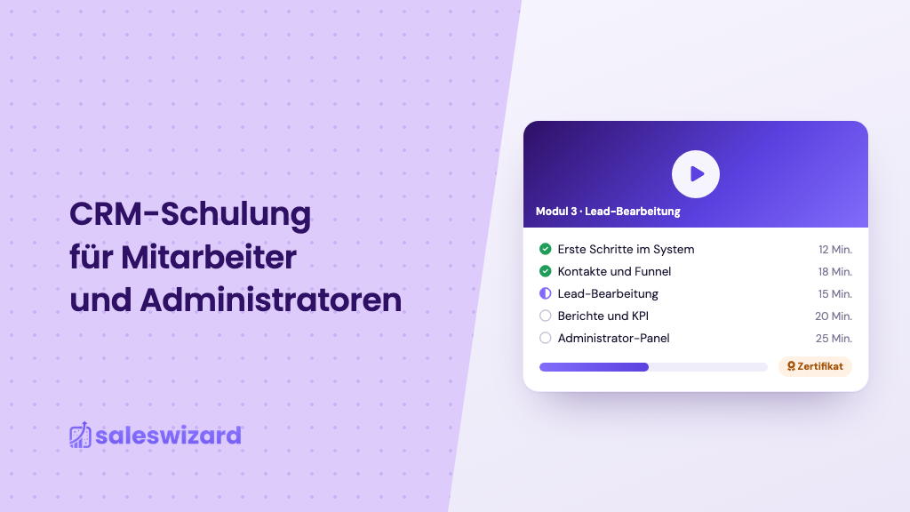 Online-Kurs zur Bedienung eines CRM – Schulungsmodule und Zertifikat