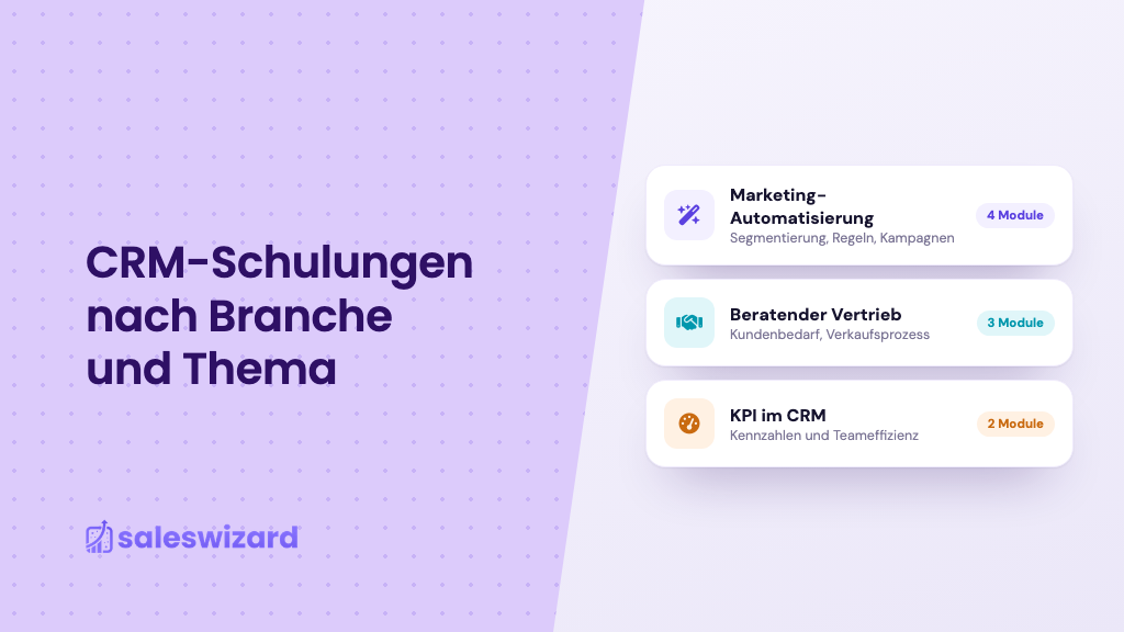 Thematische CRM-Schulungen: Marketing-Automatisierung, beratender Vertrieb und KPI