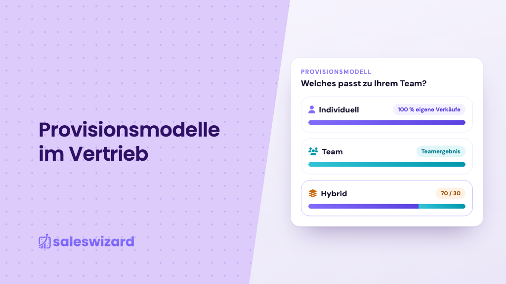 Vergleich der Provisionsmodelle: individuell, Team und hybrid